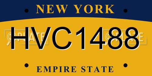 HVC1488 New York License Plate