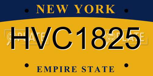 HVC1825 New York License Plate