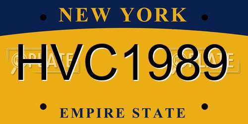 HVC1989 New York License Plate