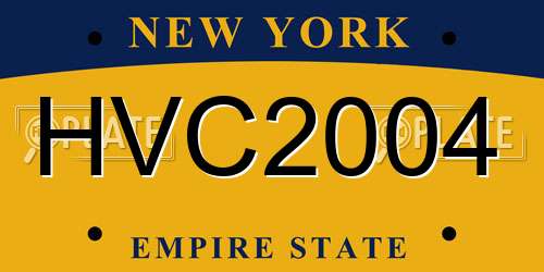 HVC2004 New York License Plate