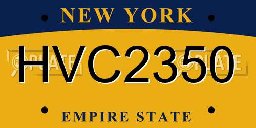 HVC2350 New York License Plate