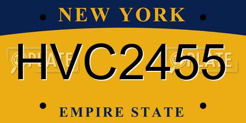HVC2455 New York License Plate