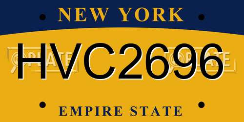 HVC2696 New York License Plate