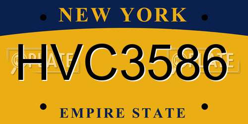 HVC3586 New York License Plate