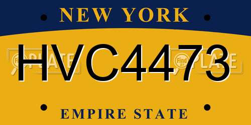 HVC4473 New York License Plate