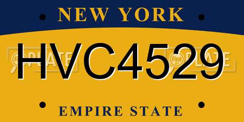 HVC4529 New York License Plate