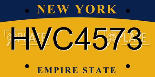 HVC4573 New York License Plate