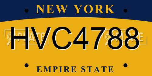HVC4788 New York License Plate