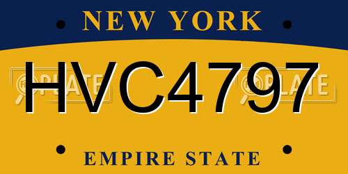 HVC4797 New York License Plate