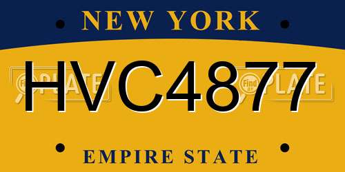 HVC4877 New York License Plate