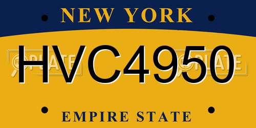 HVC4950 New York License Plate