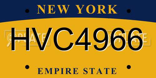 HVC4966 New York License Plate