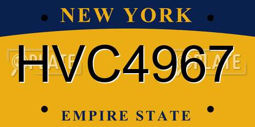 HVC4967 New York License Plate
