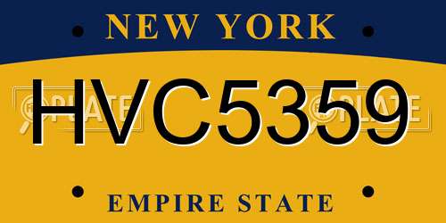 HVC5359 New York License Plate