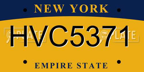 HVC5371 New York License Plate