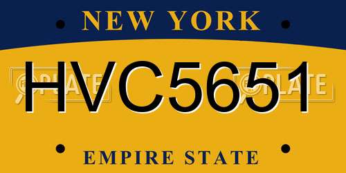 HVC5651 New York License Plate