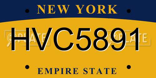 HVC5891 New York License Plate