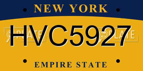 HVC5927 New York License Plate