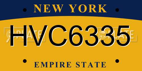 HVC6335 New York License Plate