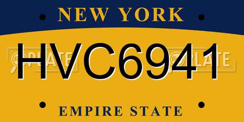 HVC6941 New York License Plate