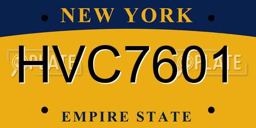 HVC7601 New York License Plate