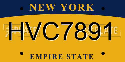 HVC7891 New York License Plate