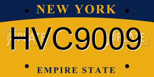HVC9009 New York License Plate