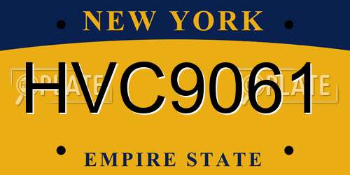 HVC9061 New York License Plate