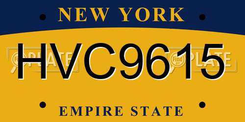 HVC9615 New York License Plate