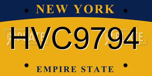 HVC9794 New York License Plate
