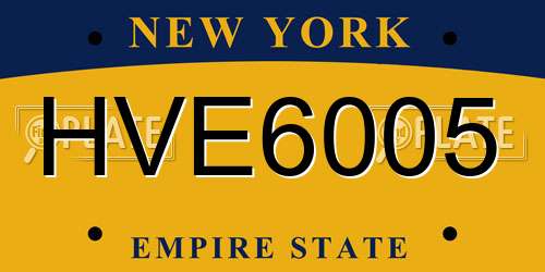HVE6005 New York License Plate