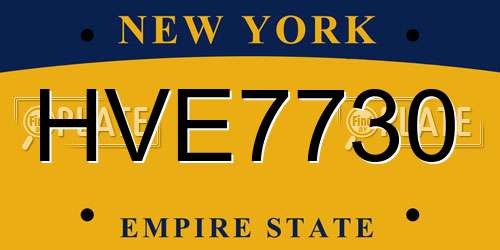 HVE7730 New York License Plate