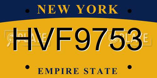 HVF9753 New York License Plate