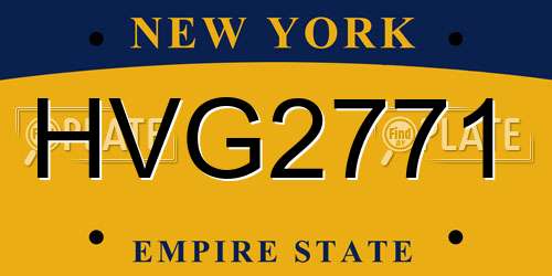 HVG2771 New York License Plate