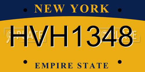 HVH1348 New York License Plate