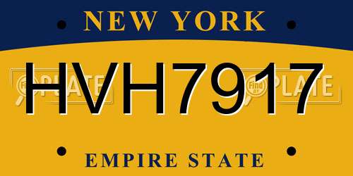 HVH7917 New York License Plate