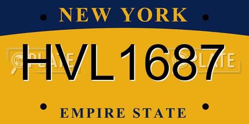 HVL1687 New York License Plate