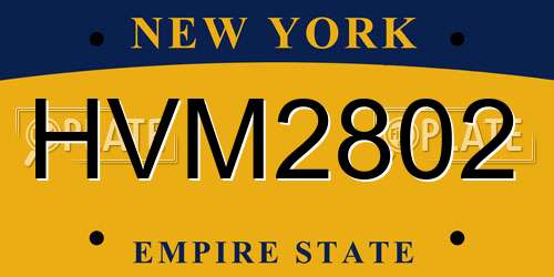 HVM2802 New York License Plate