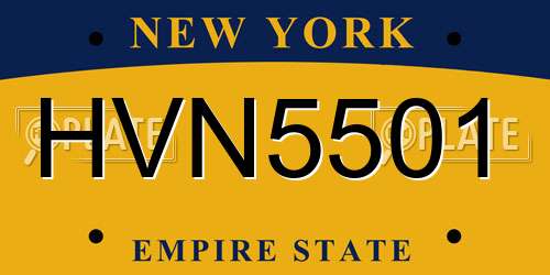 HVN5501 New York License Plate