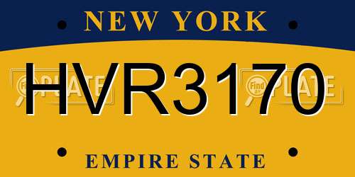 HVR3170 New York License Plate
