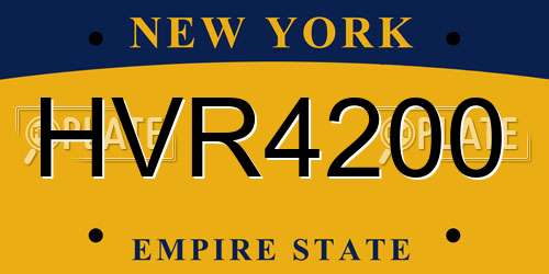 HVR4200 New York License Plate