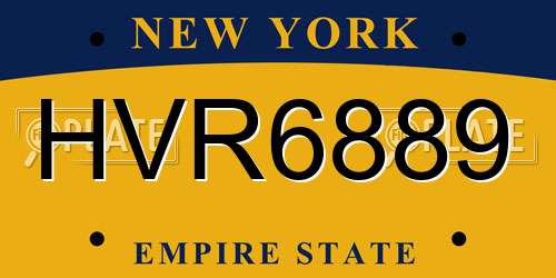 HVR6889 New York License Plate
