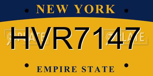 HVR7147 New York License Plate
