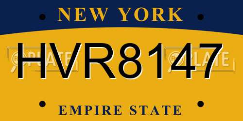 HVR8147 New York License Plate