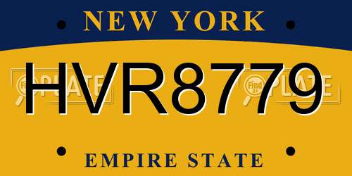HVR8779 New York License Plate