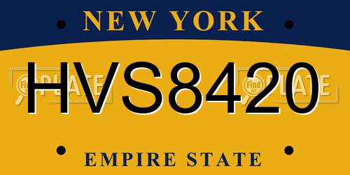 HVS8420 New York License Plate