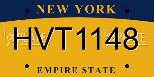 HVT1148 New York License Plate