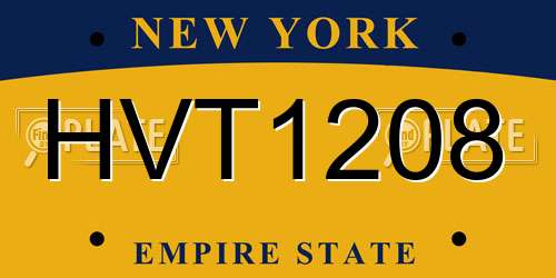 HVT1208 New York License Plate