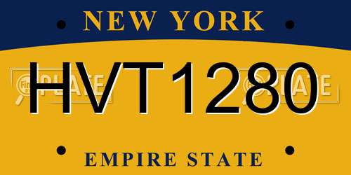 HVT1280 New York License Plate