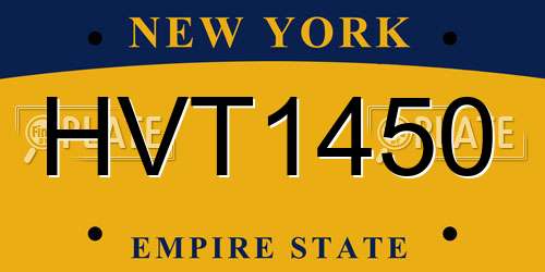 HVT1450 New York License Plate
